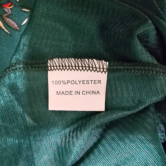 Gardenwed Women's Floral Dress M Green 100% Polyester - Picture 4 of 8